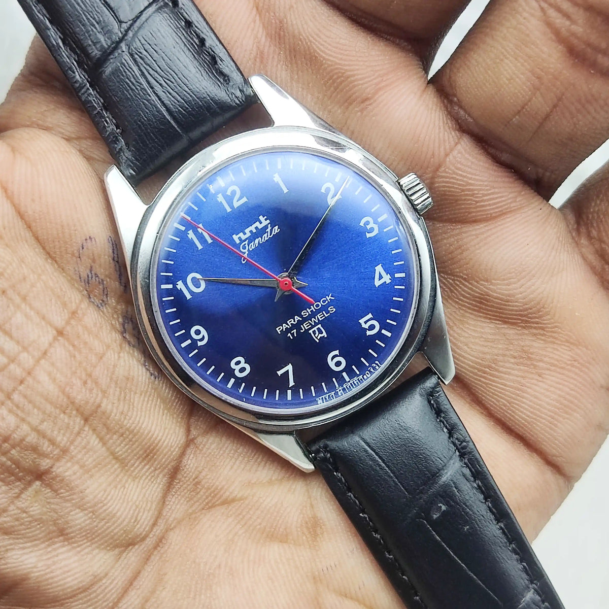 HMT Janata Handwinding Watch - A Timeless Classic with a Bluish Dial