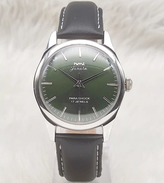 HMT Janata Mechanical Handwinding Watch - Timeless Elegance with an Apple Green Dial