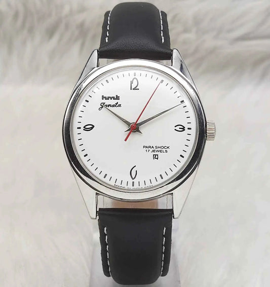 HMT Janata White Dial 17 Jewels Handwinding Watch English Numerals
