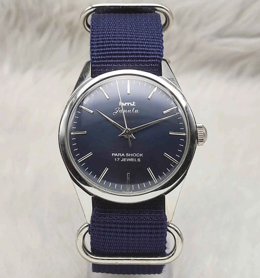 HMT Janata Handwinding Bluish Dial 17 Jewels Watch 0231