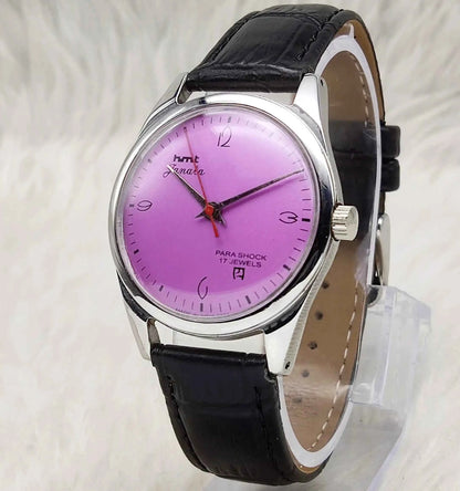 HMT Janata Purple Dial Watch - A Timeless Classic for Men with 17 Jewels