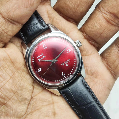 HMT Janata English Numerals Red Apple Dial Watch - 17 Jewels Handwinding