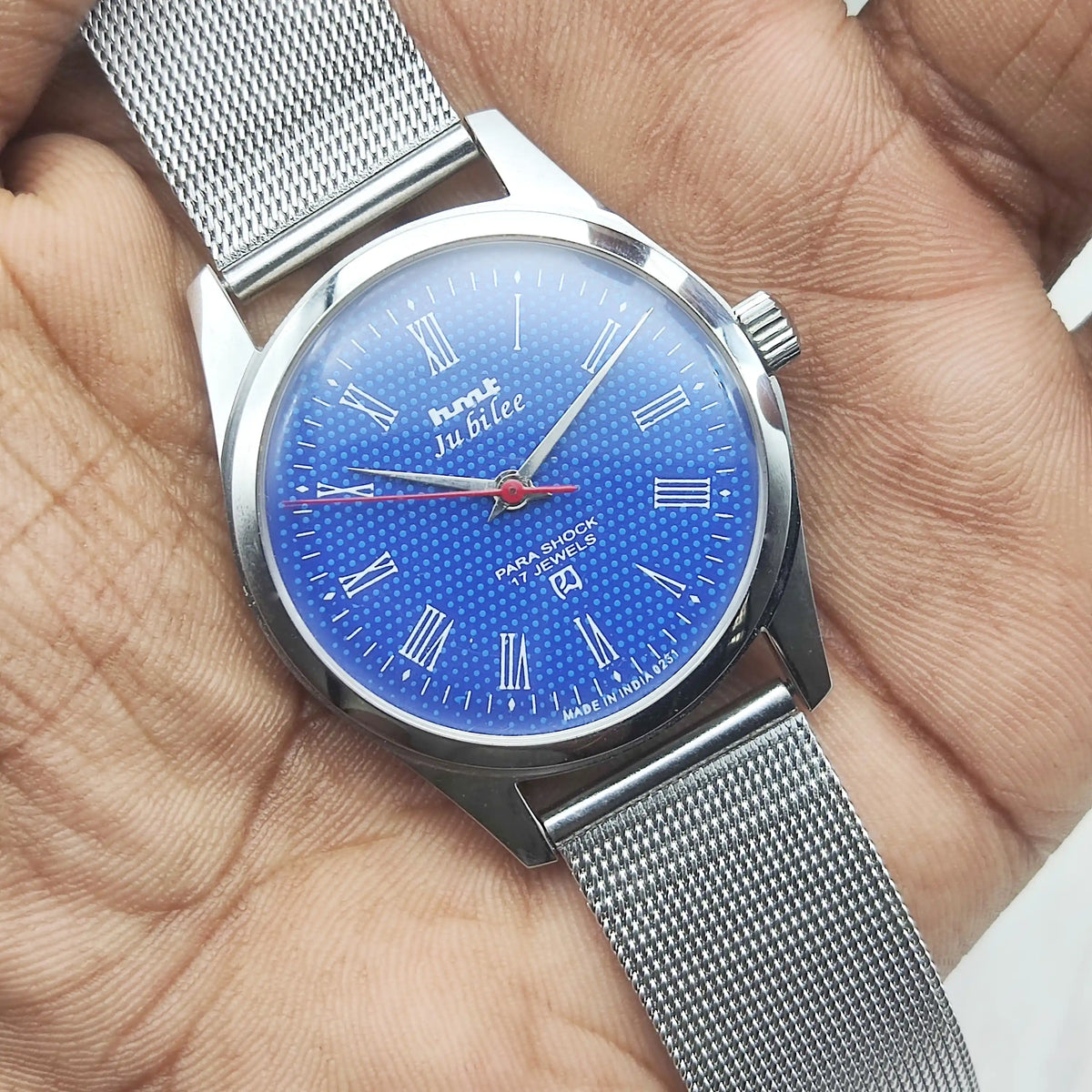 HMT Jubilee blue dial watch Handwinding Blue Dial 17 Jewels