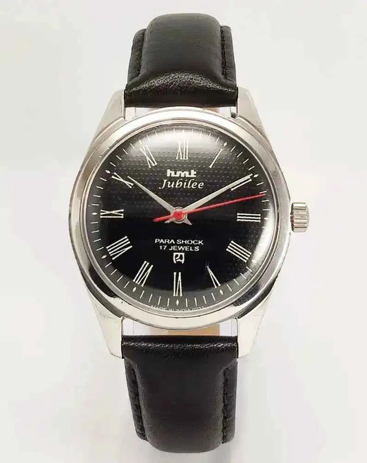 HMT Jubilee Black Dial Watch - Timeless Mechanical Craftsmanship for Discerning Tastes