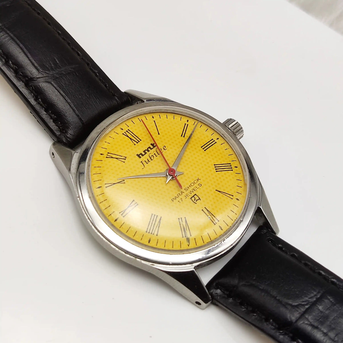HMT Jubilee Watch – Sun Yellow Dial Handwinding 17 Jewels