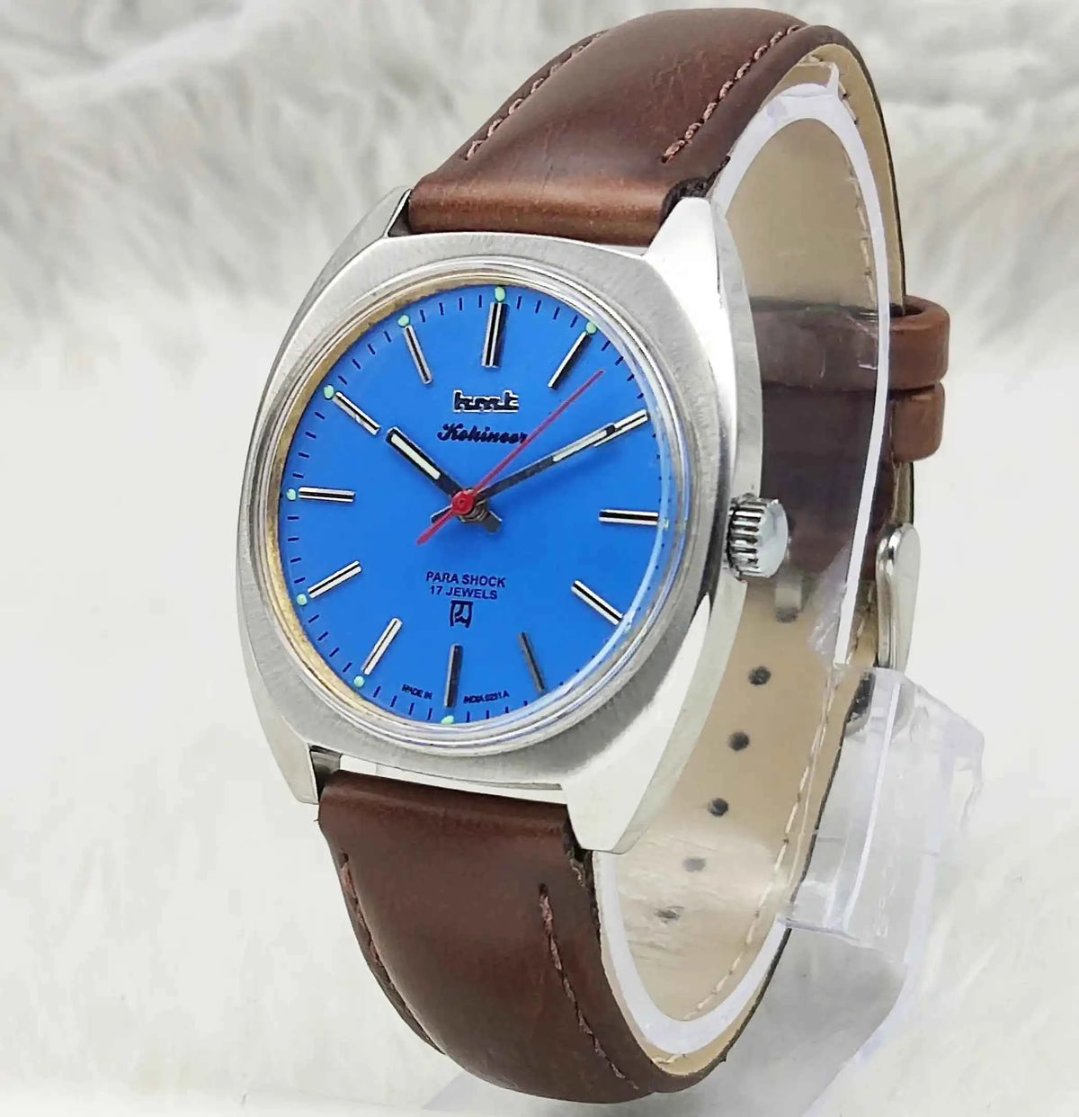 HMT Kohinoor Blue Dial Watch - 17 Jewels Handwinding Timeless Asian Timepiece