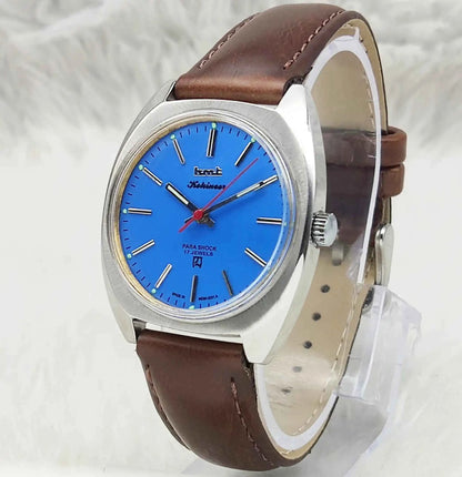 HMT Kohinoor Blue Dial Watch - 17 Jewels Handwinding Timeless Asian Timepiece