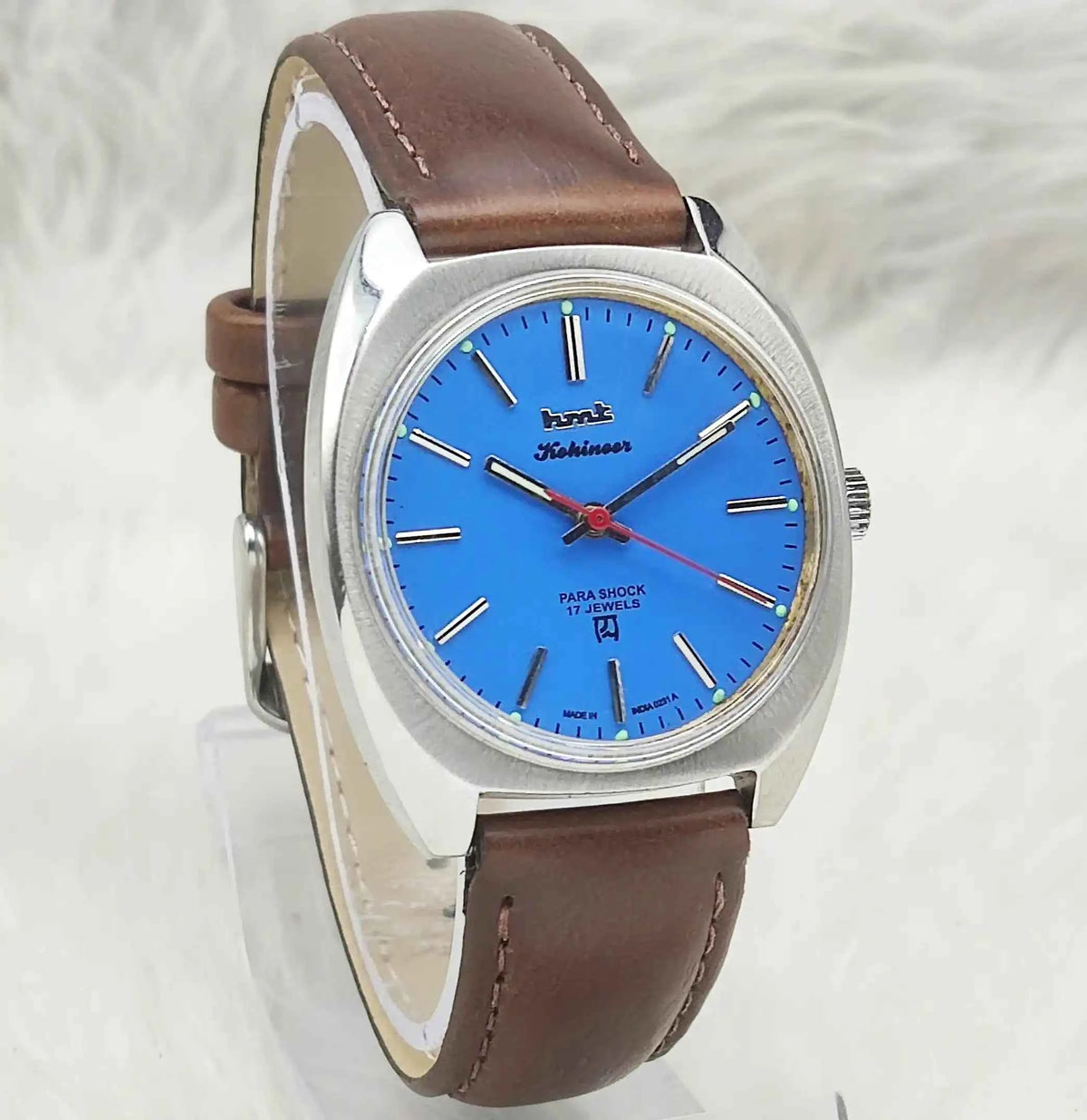 HMT Kohinoor Blue Dial Watch - 17 Jewels Handwinding Timeless Asian Timepiece