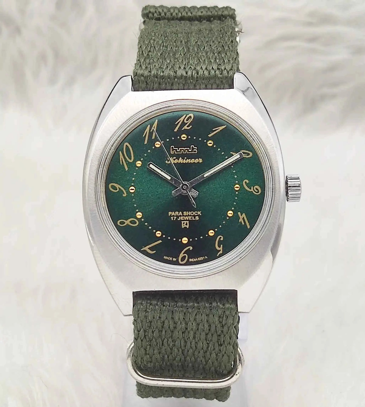 HMT Kohinoor Handwinding Watch - 17 Jewels Greenish Dial