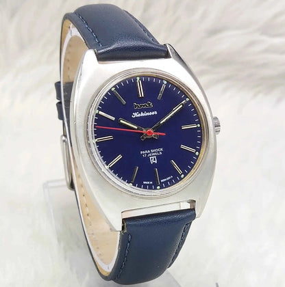 HMT Kohinoor Handwinding Watch 0231 with 17 Jewels and Dark Blue Dial Stick Indices