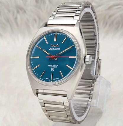 HMT Kohinoor Handwinding Watch - 17 Jewels Peacock Green Dial