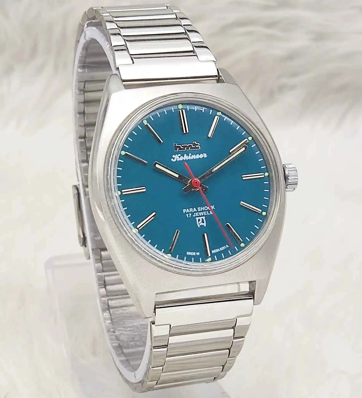 HMT Kohinoor Handwinding Watch - 17 Jewels Peacock Green Dial