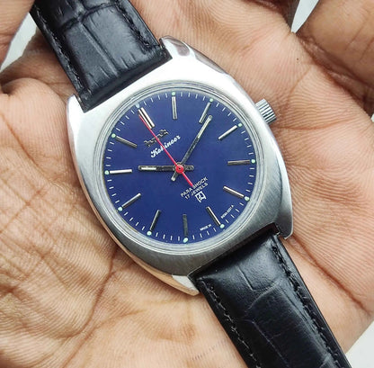 HMT Kohinoor Handwinding Watch - Blue Dial 17 Jewels for Timeless Elegance