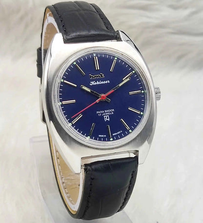 HMT Kohinoor Handwinding Watch - Blue Dial 17 Jewels for Timeless Elegance