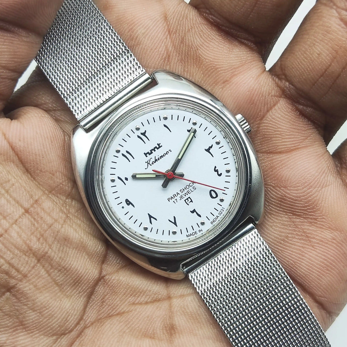 HMT Kohinoor Watch – White Dial 17 Jewels Handwinding