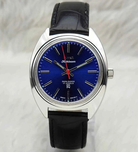 HMT Kohinoor Stick Indices 17 Jewels Blue Dial Men's Watch for Timeless Style