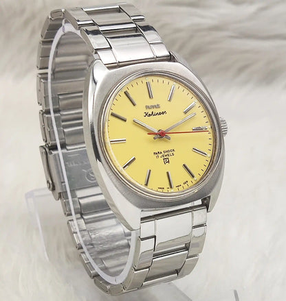 HMT Kohinoor Yellow Dial Men's Watch 17 Jewels Handwinding