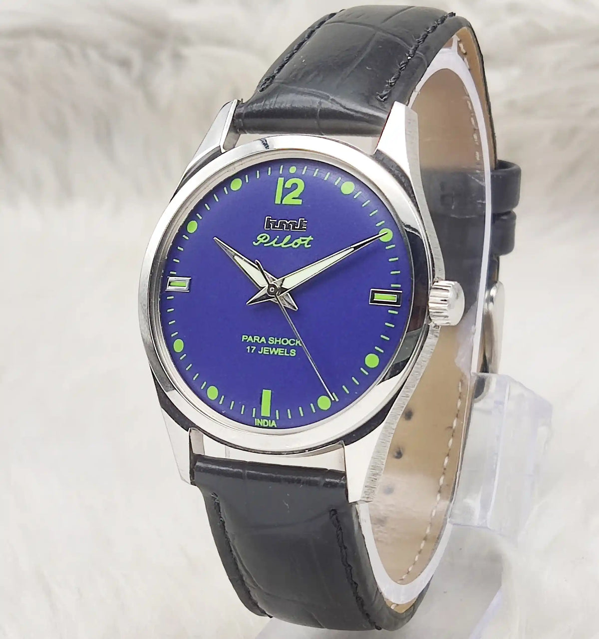 HMT Pilot Handwinding Watch - A Timeless Blue Dial Classic for Connoisseurs