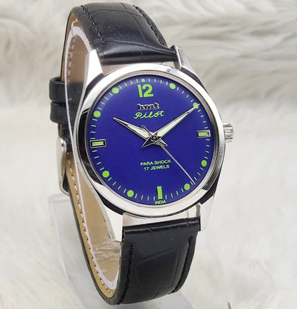 HMT Pilot Handwinding Watch - A Timeless Blue Dial Classic for Connoisseurs