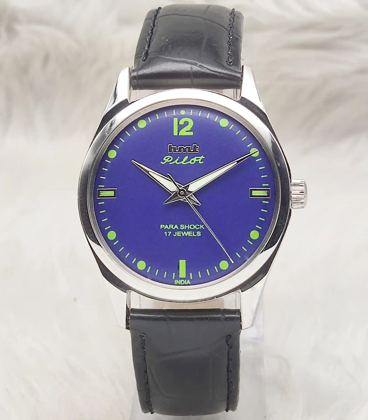 HMT Pilot Handwinding Watch - A Timeless Blue Dial Classic for Connoisseurs