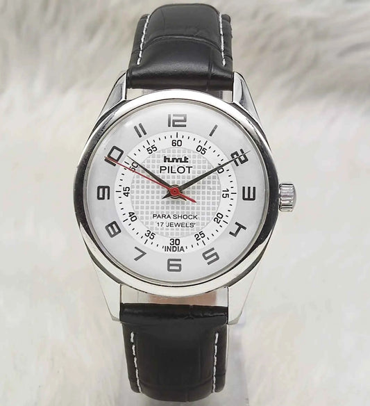 HMT Pilot White Dial Watch - Timeless Mechanical Men's Watch