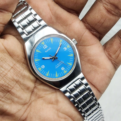 HMT Sky Blue Dial Watch 17 Jewels Handwinding