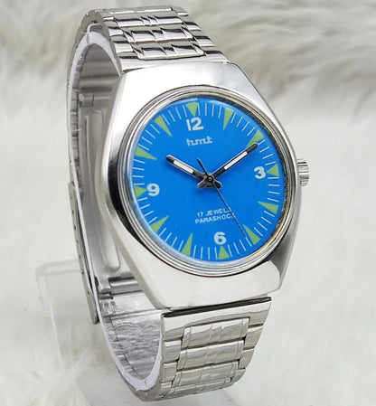 HMT Sky Blue Dial Watch 17 Jewels Handwinding