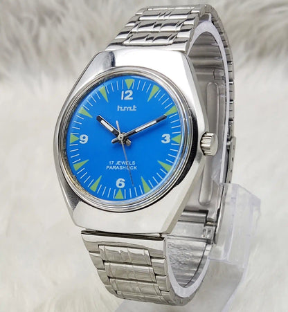 HMT Sky Blue Dial Watch 17 Jewels Handwinding