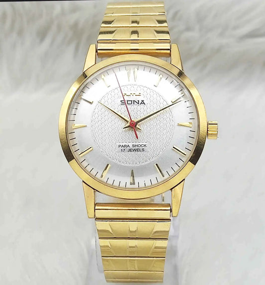 HMT Sona Silver Dial Handwinding Watch - Para Shock 17 Jewels