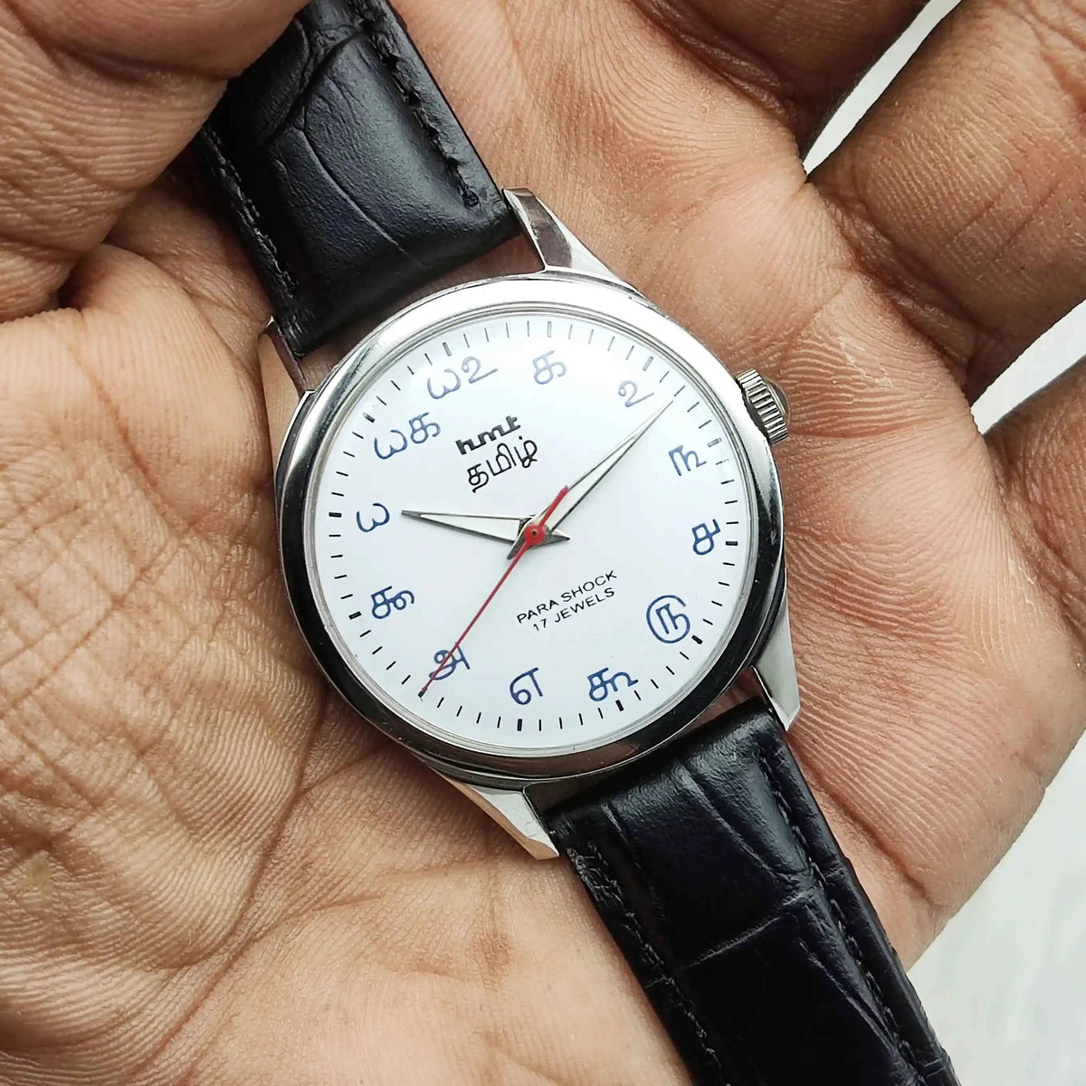 Elevate Your Style with the HMT Tamil Numerals Handwinding Watch White Dial