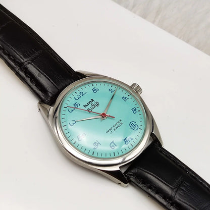 HMT Tamil Numerals Handwinding Watch – Turquoise Dial, 17 Jewels