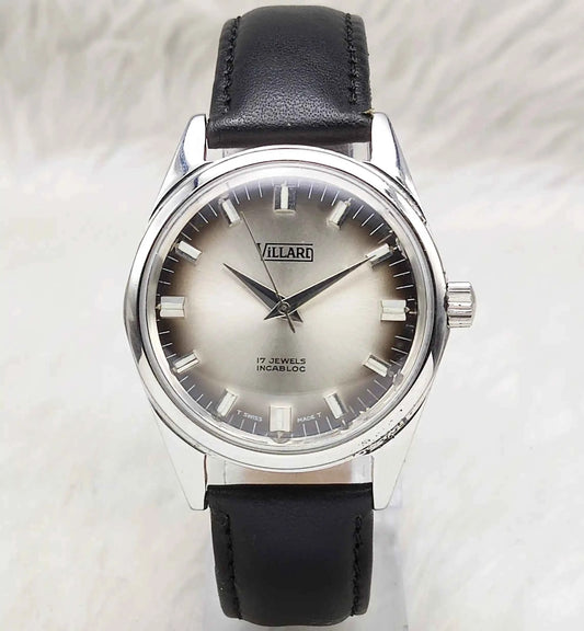 Villari Men’s Watch - 17 Jewels Cloud Silver Dial Stick Indices